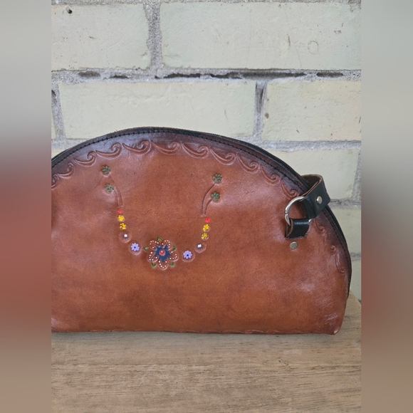 Vintage Stamped Leather Bag - Picture 9 of 11